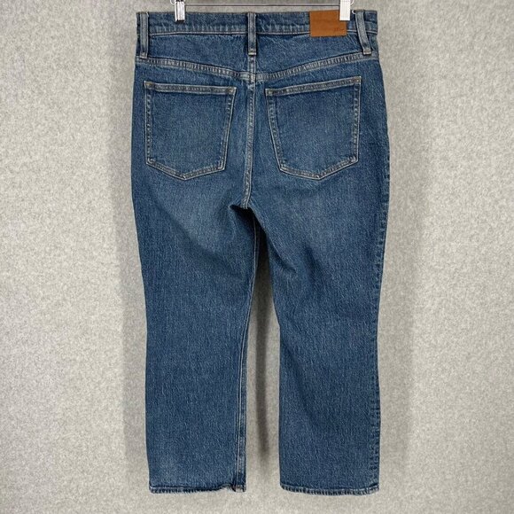 J Crew Womens Demi Boot Cut Crop Jean Size 30 Blue Denim Exposed Button Fly - Picture 3 of 14